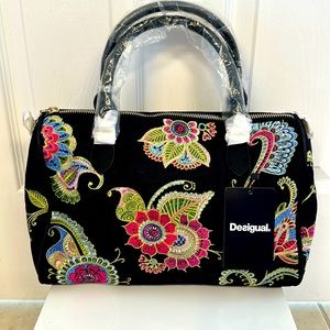 NP‼️Desigual Embroidered Bols Anubis Nolita TopHandle Handbag NWT wShoulderStrap
